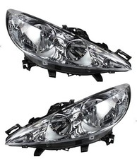 PHARE AVANT GAUCHE + DROITE ÉLECTRIQUE + MOTEUR H1 H7 POUR PEUGEOT 207 2006-2009
