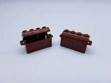 LEGO LOT 2 X COFFRE TRESOR 2X4 REDDISH BROWN REF 4738 + 29336 *NEUF*