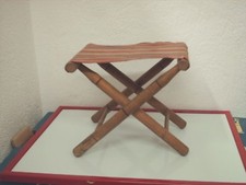 MOBILIER DE POUPEE : SIEGE PLIABLE DE CAMPING - VINTAGE - TRES BON ETAT