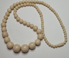 BIJOU VINTAGE COLLIER GALALITHE BEIGE # J5
