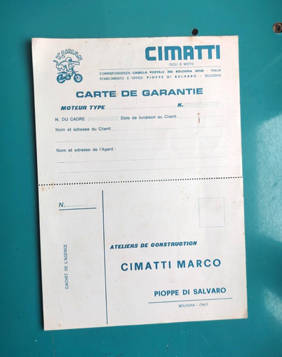 Rare originale carton cimatti - originale,