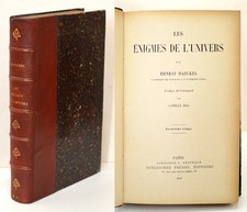 LES ÉNIGMES DE L'UNIVERS, E. Haeckel 1903 Religion Monisme Nature Philosophie