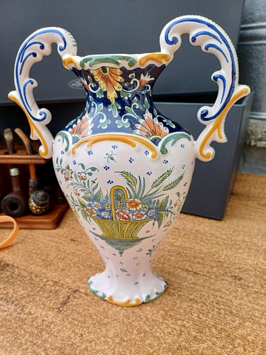 Vase ancien faïence - vase,