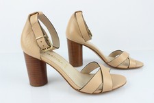 SAN MARINA Sandales à Talons Cuir Beige Nude T 37 Très bon état