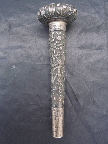 Pommeau argent ombrelle canne