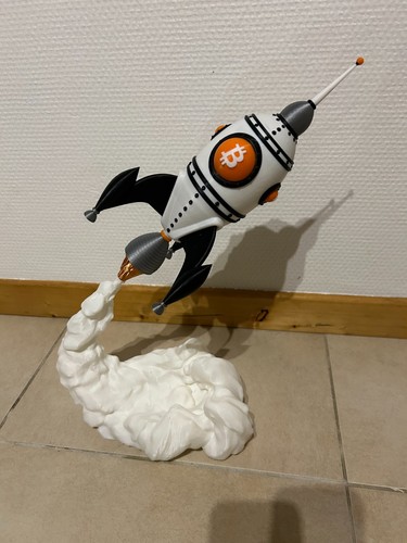 Fusée bitcoin statue - bitcoin,