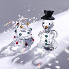 Set of 2 Crystal Christmas