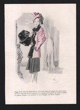 pub 1943 recto verso mode Hermes Maggy Rouff dessin femme Delfau chapeau