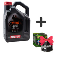 Huile Moteur MOTUL 7100 15W50 4L + filtre à huile moto scooter quad 4 Temps