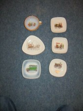 6 CENDRIERS THEME AUTOMOBILIA VOITURE TACOT DAIMLER BERLIET PANHARD OPEL OPALINE