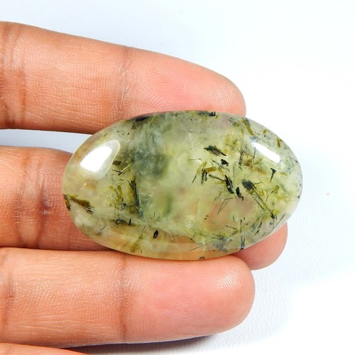 Cabochon rutilé vert - , naturel