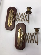 Paire de Bougeoirs Anciens Bronze  Et Bois  XIXème  Vers 1850 Chandelier Vintage