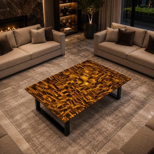 Tiger eye coffee table top - coffee,