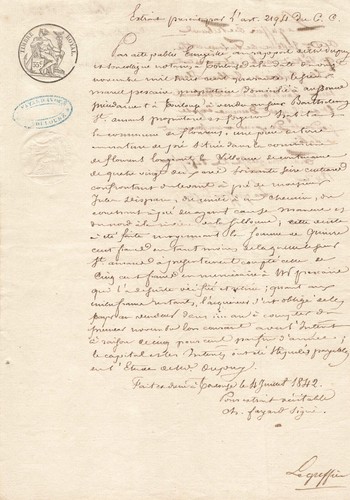 Vieux papier ancien - acte, civil