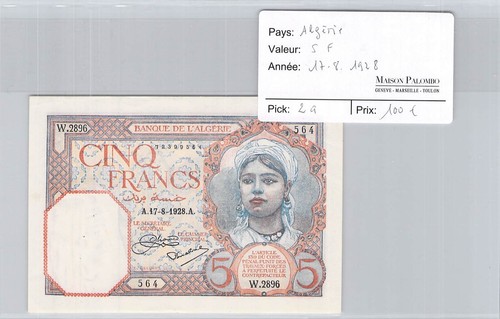 Billet algérie francs - -,
