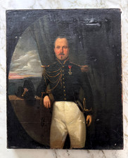 FRANCE PEINTURE HST PORTRAIT D'UN JEUNE OFFICIER DE L'ARMÉE VERS 1830 NON SIGNÉ