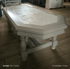 table de salon basse plateau octogonal dessus béton Prix à Débattre 