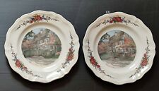 2 ASSIETTE PLATE FAIENCE SARREGUEMINES OBERNAI LOUX ANCIEN MAISON EN ALSACE