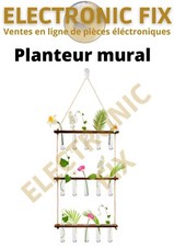 Planteur Mural 3 Niveaux Terrarium avec 15 Tubes Verre et Support Bois Rétro