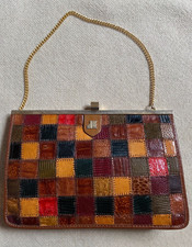 * Jacques Esterel * sac à main en cuir reptile vintage à saisir bag
