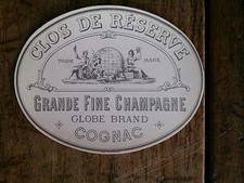Vieille Ã©tiquette de bouteille de COGNAC CLOS DE RESERVE Grande Fine Ch