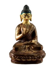 Statuette Bouddha - Abhaya mudrā  - Figurine bouddhiste - Artisanat Nepal 4697