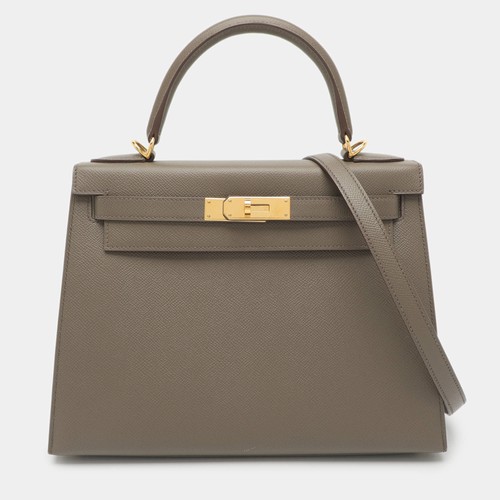 Sac cuir gris epsom - en, hermes