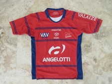 Maillot rugby ASBH Béziers enfant MACRON shirt rouge 14 ans XXS