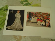 2 cartes Burano - brodeuse, dentelle robe dalla Lidia Merlezzi d'Arte