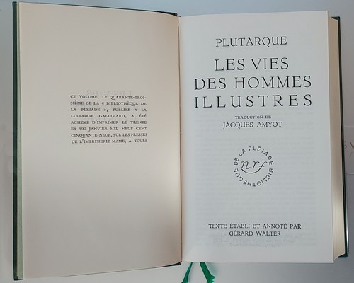 Pléiade plutarque la - -, :