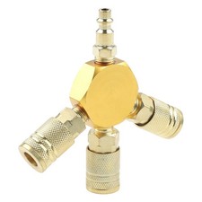 3-way Rapide Connecteur 1/4 Npt Connecteur Air Tuyau Pneumatique Outil Américain