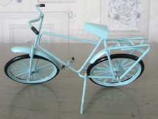 Vélo miniature Bicyclette en métal bleu décoration vitrine Longueur 14 cm
