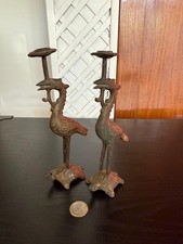 BOUGEOIRS EN BRONZE/ GRUES/