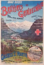 CLOUET EMILE BRUYERES DE GRINDELWALD GALERIES ST MARTIN PARIS 1900 OLD POSTER