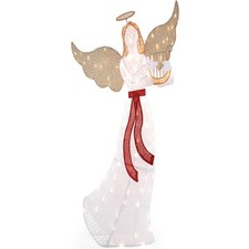 150cm Ange Lumineux LED avec 120 Lumières Blanc Chaud Tissu Étanche Câble d’Ali