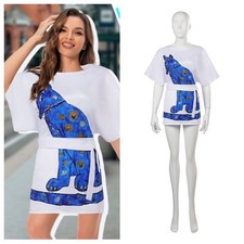 Déguisement femme ABBA Cosplay fille Anni-Frid Agnetha Cosplay robe chat années 70 t-shirt