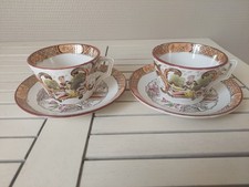 2 Tasses à café anciennes Digoin Sarreguemines décor chinois