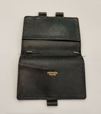 Couverture d'agenda HERMÈS cuir noir usure / Calendar Cover HERMÈS leather used