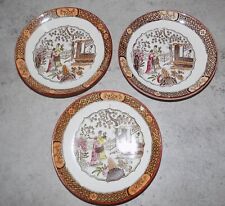 3 SOUCOUPES POUR TASSE A CAFÉ EN PORCELAINE SARREGUEMINES DIGOIN DECOR CHINOIS