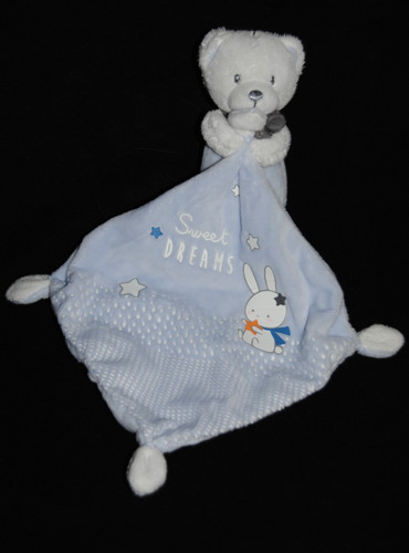 Doudou ours mouchoir bleu - mouchoir,