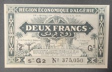 Rare Algérie billet  2 Francs