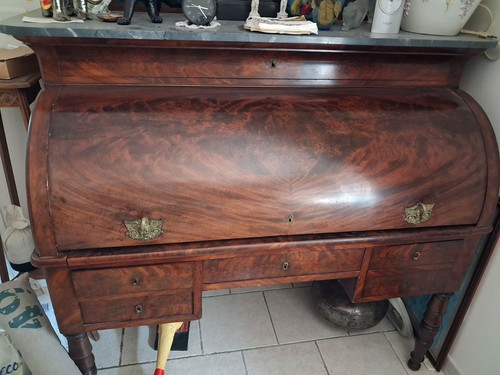Bureau cylindre style louis - bureau,