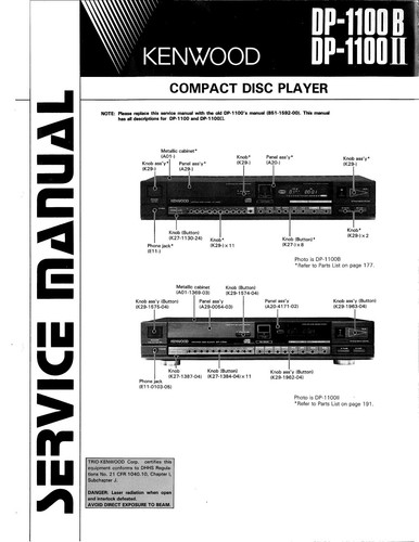 Service manual for - for, kenwood