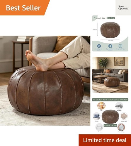 Unstuffed ottoman pouf faux - ottoman, pouf,