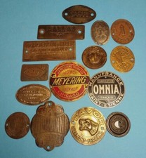 anciennes petites plaques métal publicitaire - Unis France Meyering Favor Omnia