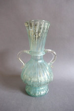 Vase en verre teinté irisé type balsamaire Murano Vintage