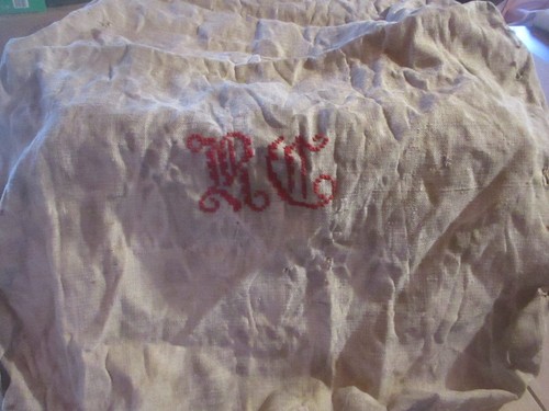 Ancien sac toile - toile, beige