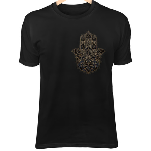 Gold hamsa hand floral - gold,