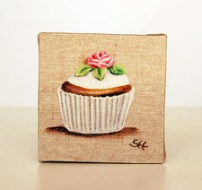 Tableau pour la cuisine cupcake fleur décoration d'intérieur style shabby chic