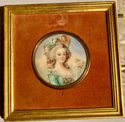 Peinture miniature signée - miniature,